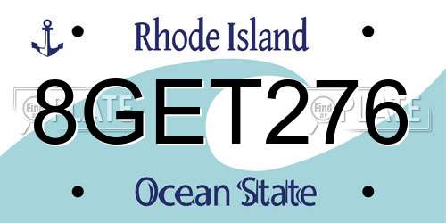 8GET276 Rhode Island License Plate