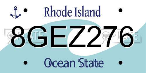 8GEZ276 Rhode Island License Plate