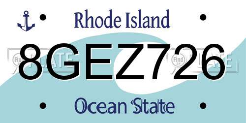 8GEZ726 Rhode Island License Plate