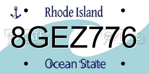 8GEZ776 Rhode Island License Plate
