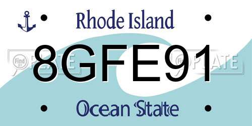 8GFE91 Rhode Island License Plate