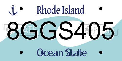 8GGS405 Rhode Island License Plate