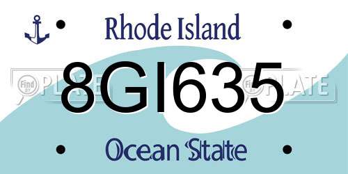 8GI635 Rhode Island License Plate