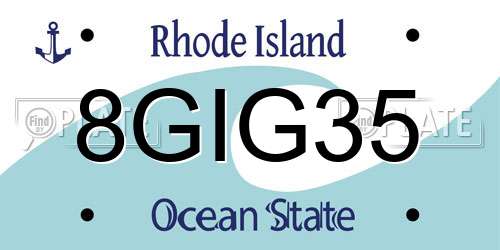 8GIG35 Rhode Island License Plate