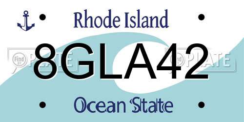 8GLA42 Rhode Island License Plate