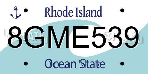 8GME539 Rhode Island License Plate