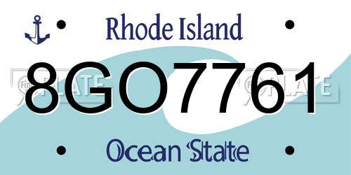 8GO7761 Rhode Island License Plate