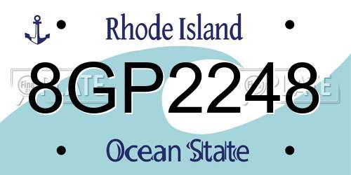 8GP2248 Rhode Island License Plate