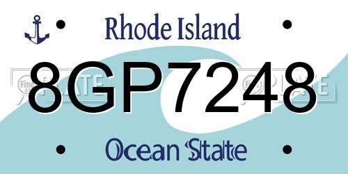8GP7248 Rhode Island License Plate