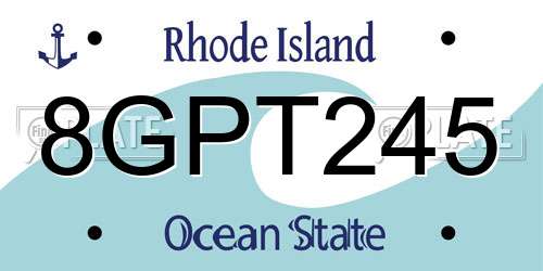 8GPT245 Rhode Island License Plate