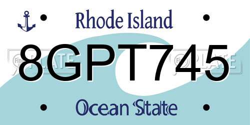 8GPT745 Rhode Island License Plate