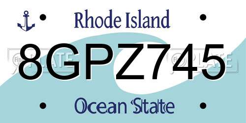 8GPZ745 Rhode Island License Plate