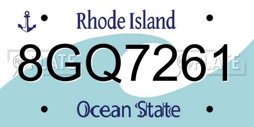 8GQ7261 Rhode Island License Plate