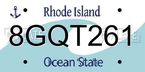 8GQT261 Rhode Island License Plate
