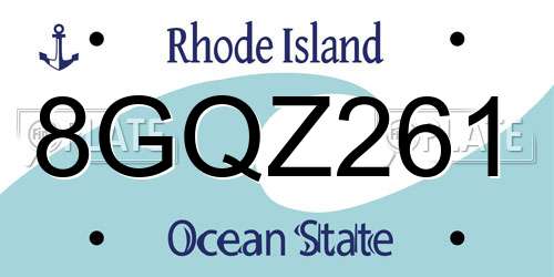 8GQZ261 Rhode Island License Plate