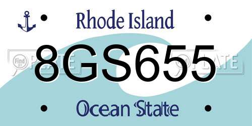 8GS655 Rhode Island License Plate