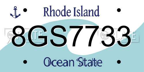 8GS7733 Rhode Island License Plate
