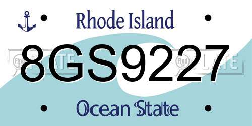 8GS9227 Rhode Island License Plate