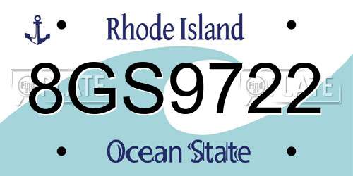8GS9722 Rhode Island License Plate