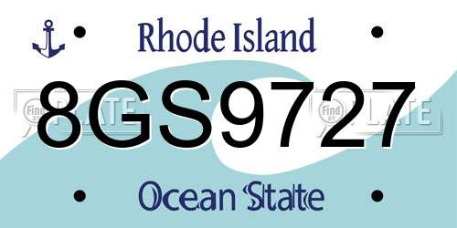 8GS9727 Rhode Island License Plate