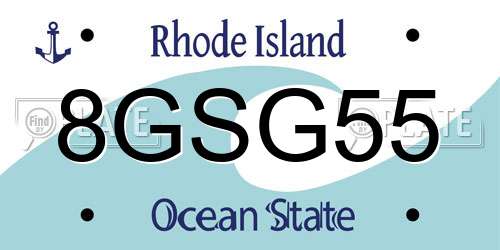 8GSG55 Rhode Island License Plate
