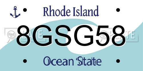 8GSG58 Rhode Island License Plate