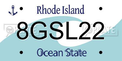 8GSL22 Rhode Island License Plate