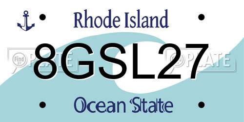 8GSL27 Rhode Island License Plate