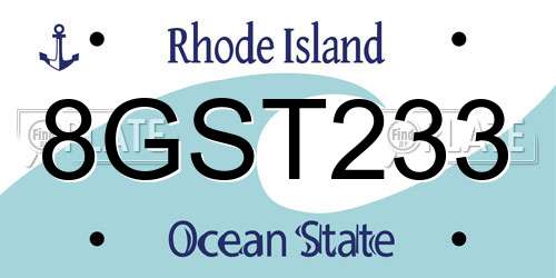 8GST233 Rhode Island License Plate
