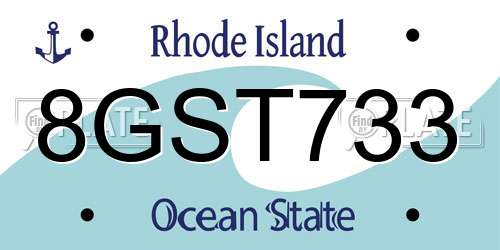 8GST733 Rhode Island License Plate