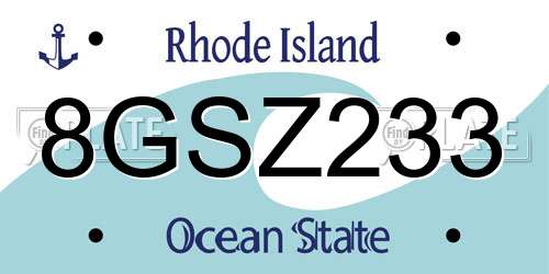 8GSZ233 Rhode Island License Plate