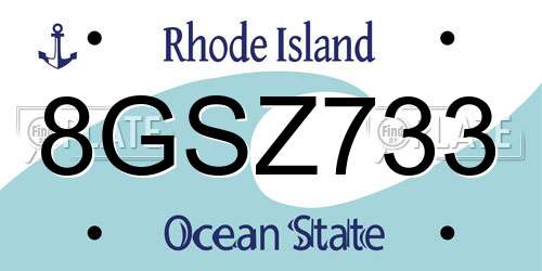 8GSZ733 Rhode Island License Plate