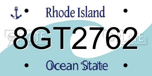 8GT2762 Rhode Island License Plate