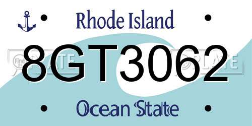 8GT3062 Rhode Island License Plate