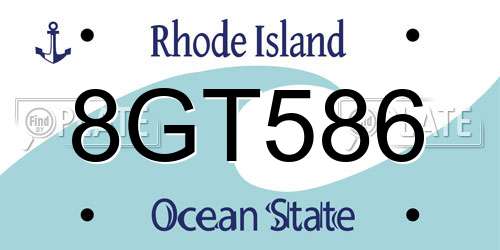 8GT586 Rhode Island License Plate