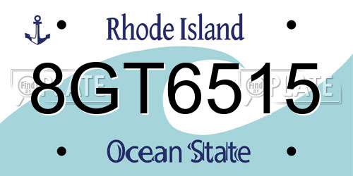 8GT6515 Rhode Island License Plate