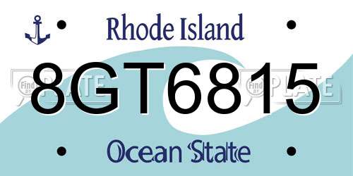 8GT6815 Rhode Island License Plate