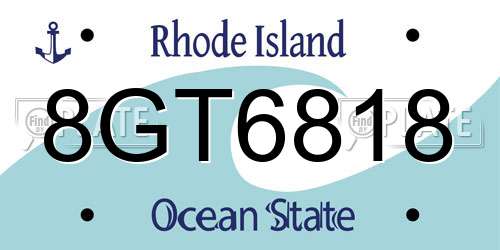 8GT6818 Rhode Island License Plate