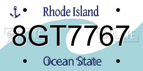 8GT7767 Rhode Island License Plate