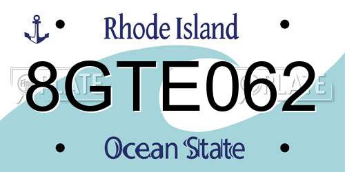 8GTE062 Rhode Island License Plate