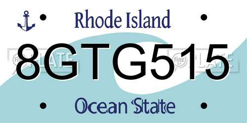 8GTG515 Rhode Island License Plate