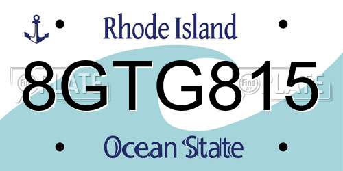 8GTG815 Rhode Island License Plate