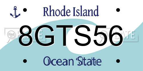 8GTS56 Rhode Island License Plate