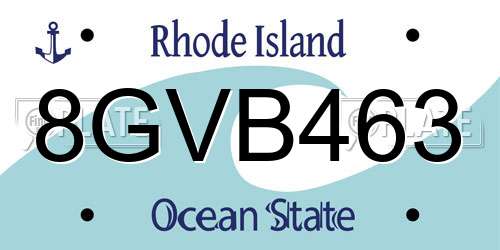 8GVB463 Rhode Island License Plate