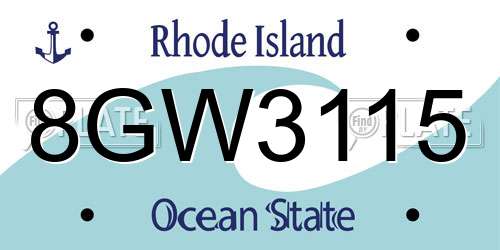 8GW3115 Rhode Island License Plate