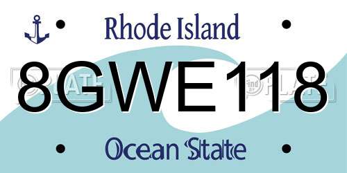 8GWE118 Rhode Island License Plate