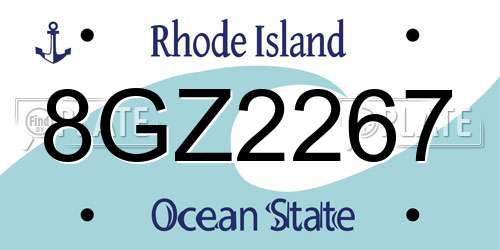 8GZ2267 Rhode Island License Plate