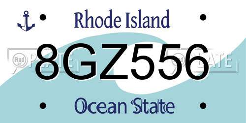 8GZ556 Rhode Island License Plate