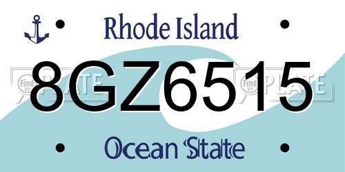 8GZ6515 Rhode Island License Plate