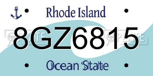 8GZ6815 Rhode Island License Plate